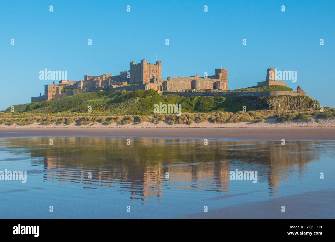 The stunning Bamburgh castle , Northumberland taken from the North East ...