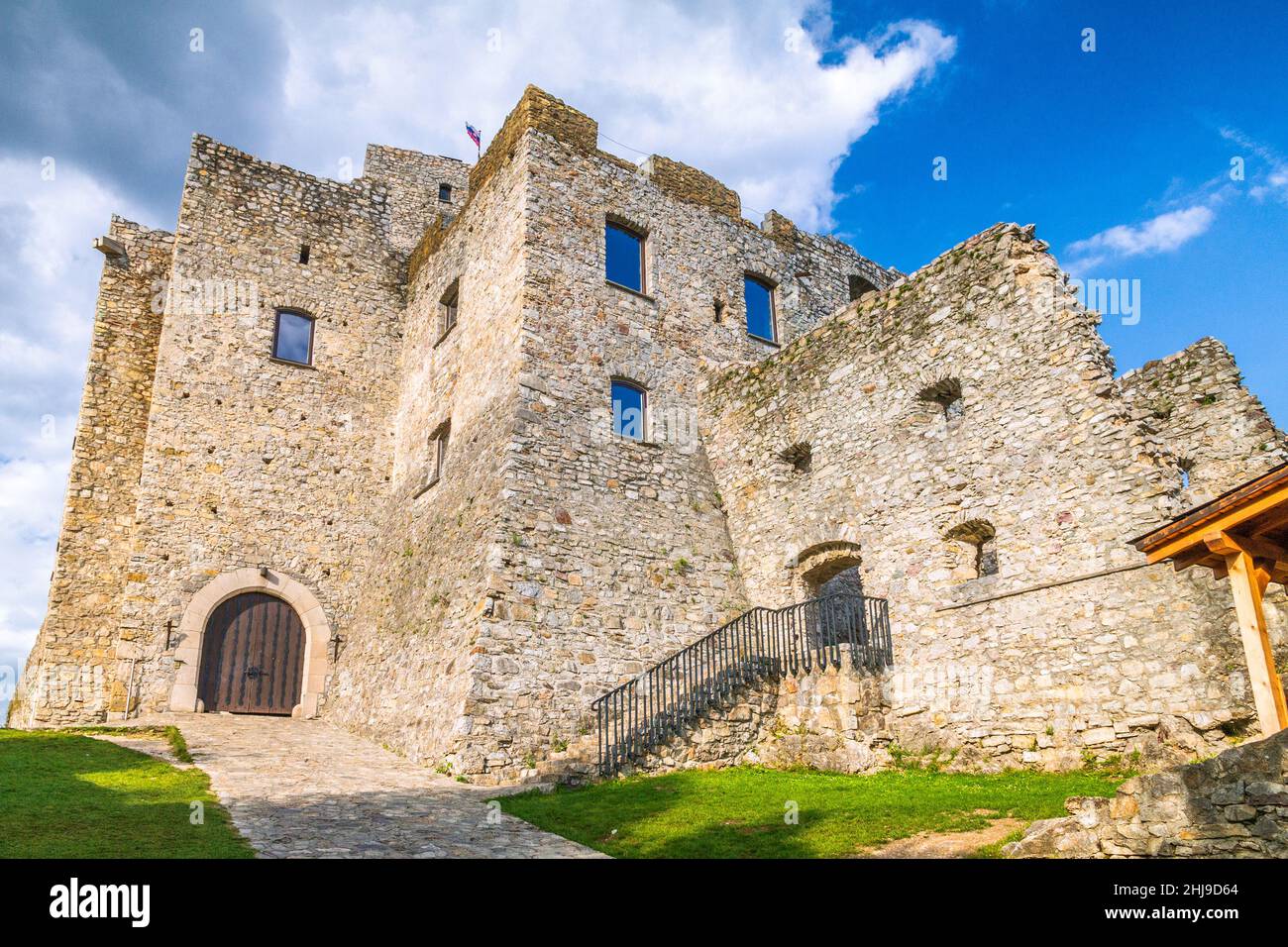 Medieval castle Strecno nearby Zilina town, Slovakia, Europe. Stock Photo