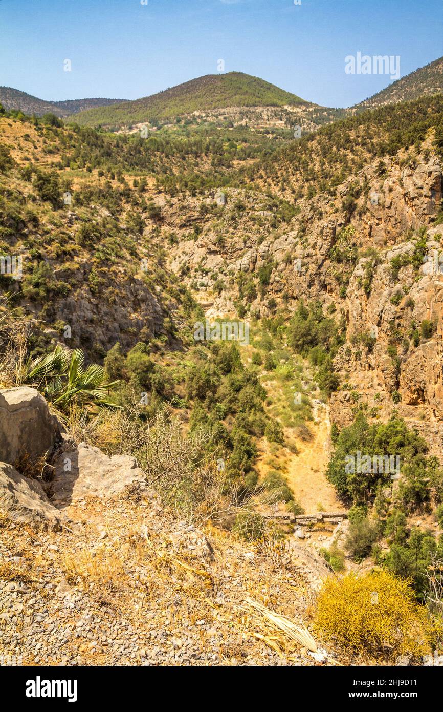 Landscape of the Beni Snassen Mountains in northeast Morocco, Africa. Stock Photo