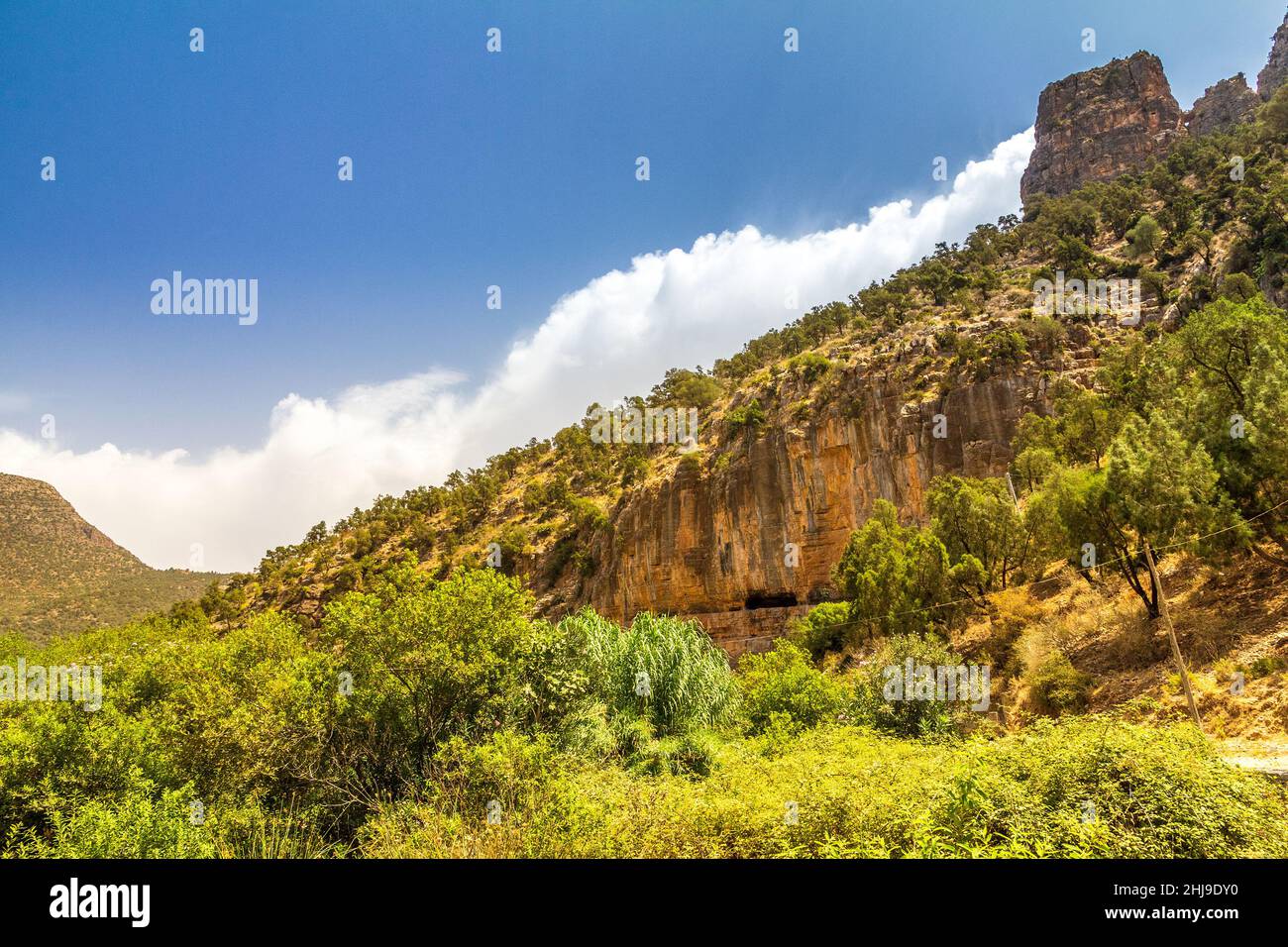 Landscape of the Beni Snassen Mountains in northeast Morocco, Africa. Stock Photo