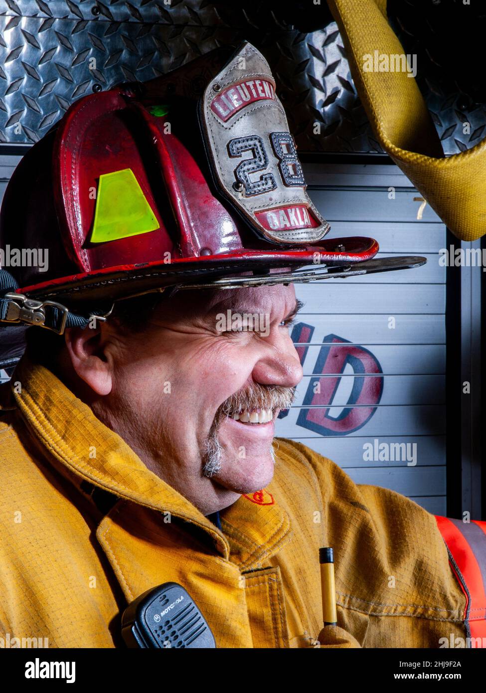 Firefighter in turnout gear Stock Photo Alamy