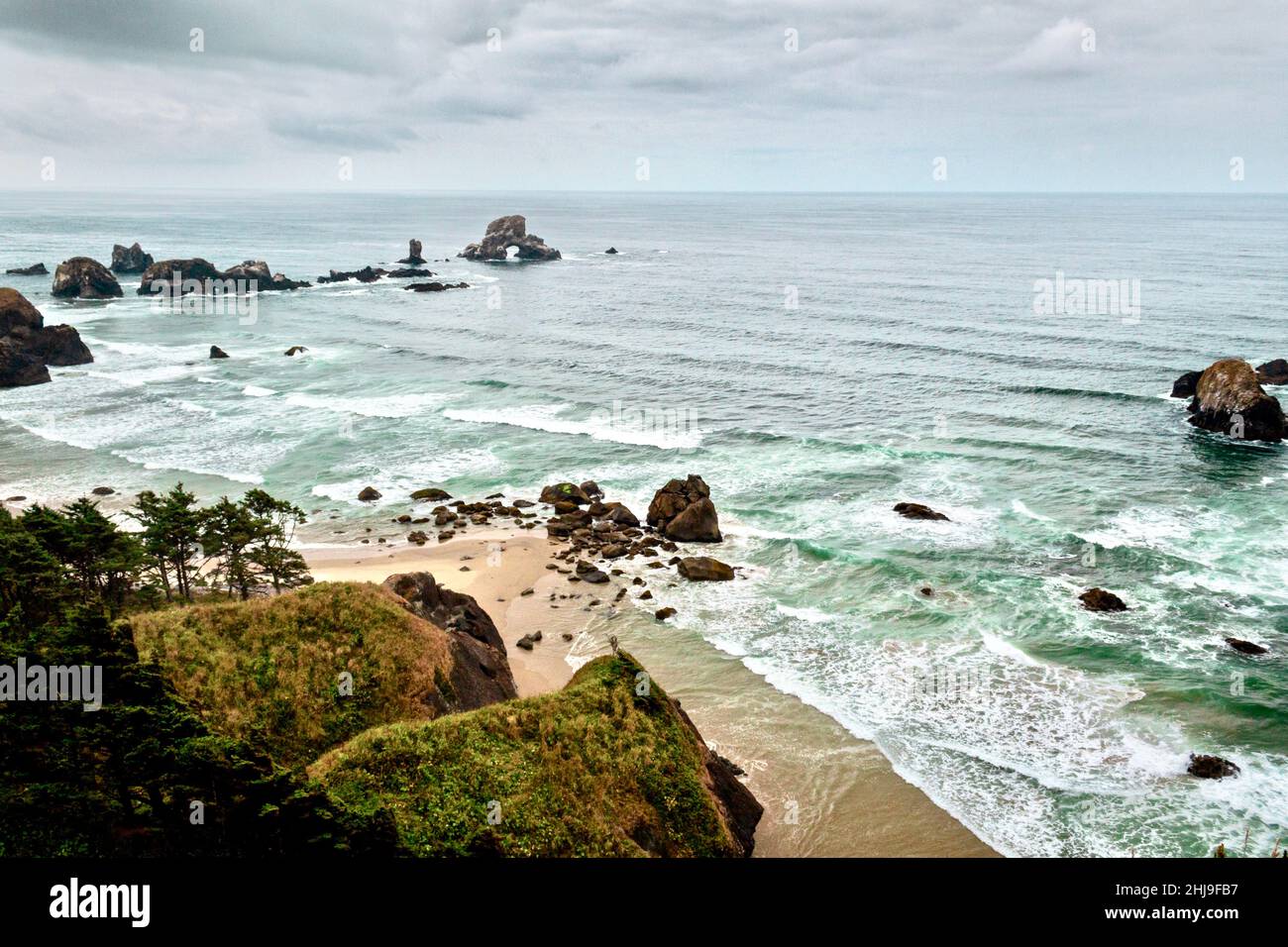 Days by the ocean on the coast. Stock Photo