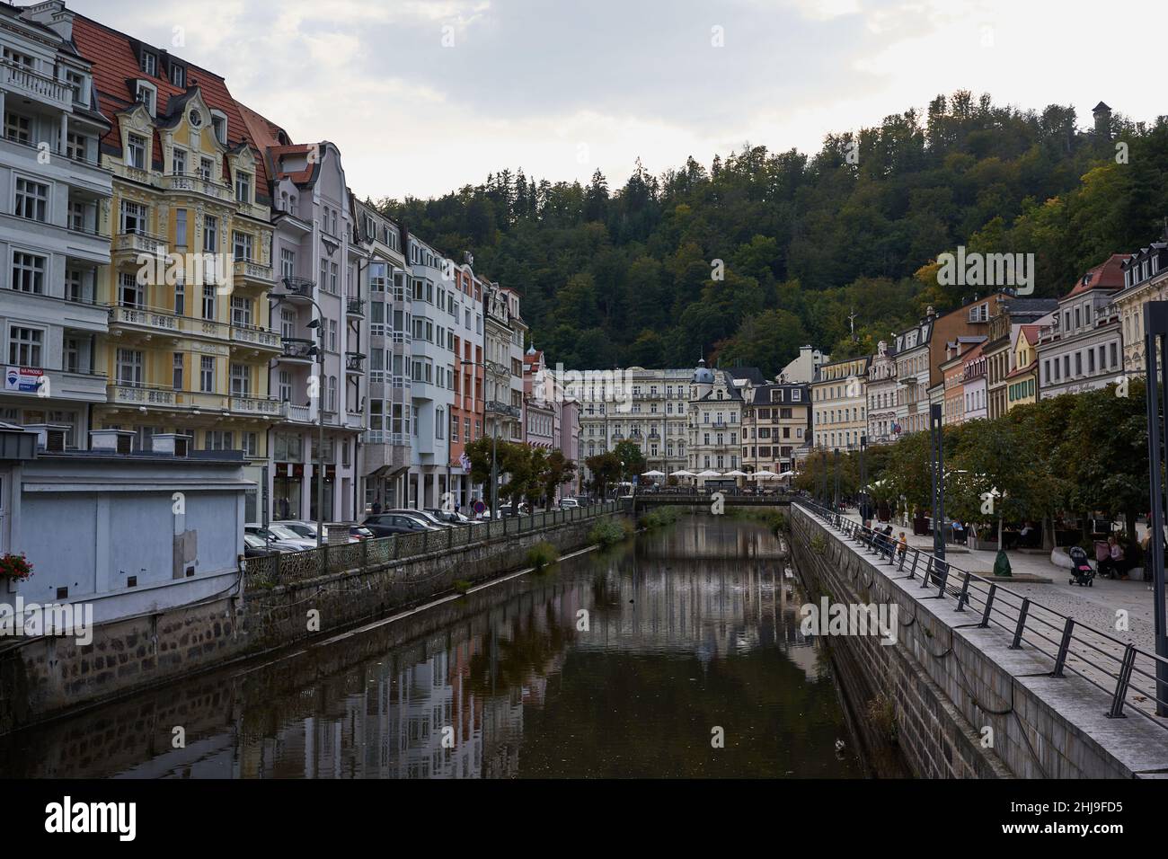 Karlovy Vary, Czech Republic - September 26, 2021 - view of the Grandhotel Pupp in the late summer afternoon Stock Photo