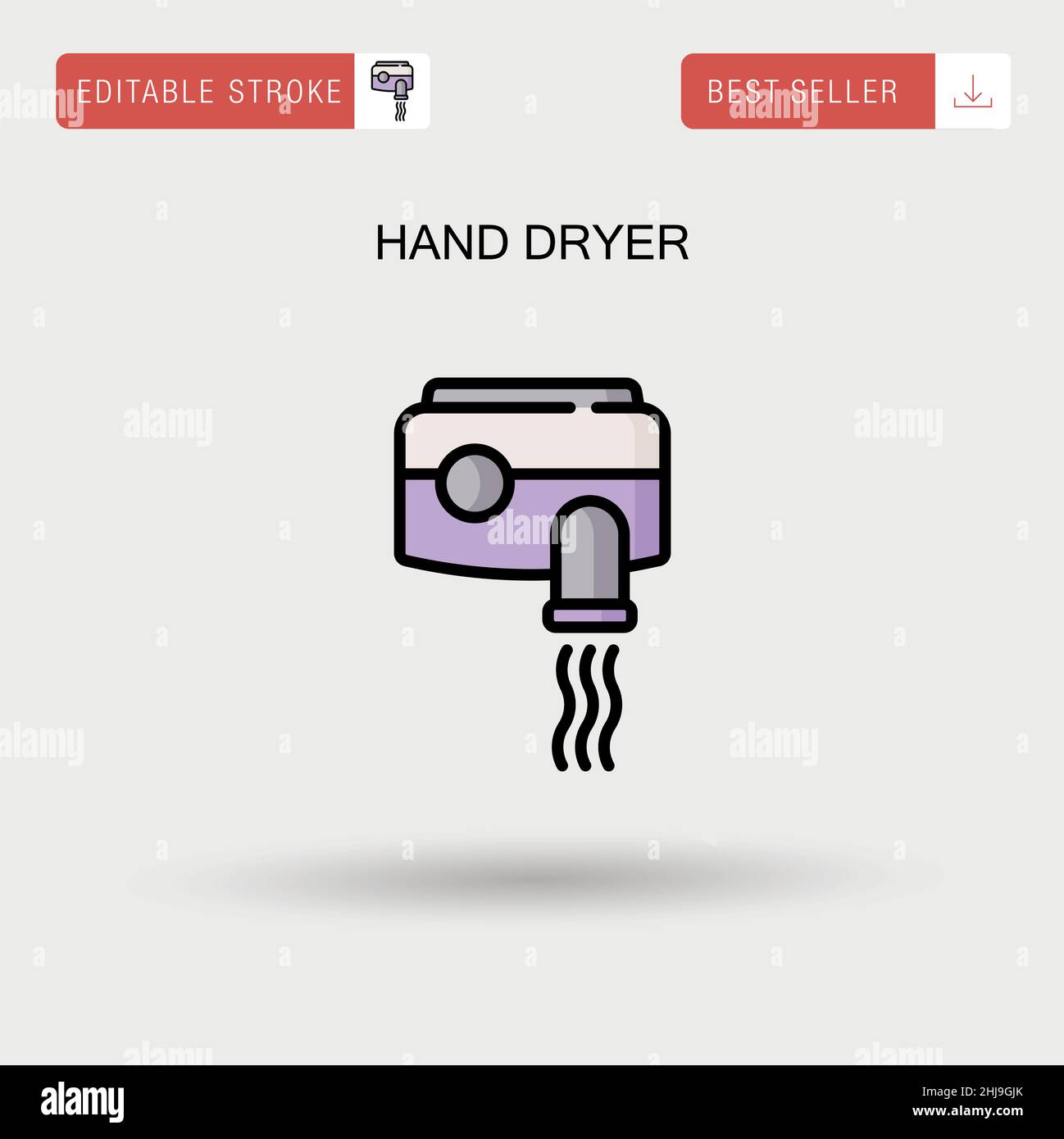 Hand dryer Simple vector icon. Stock Vector