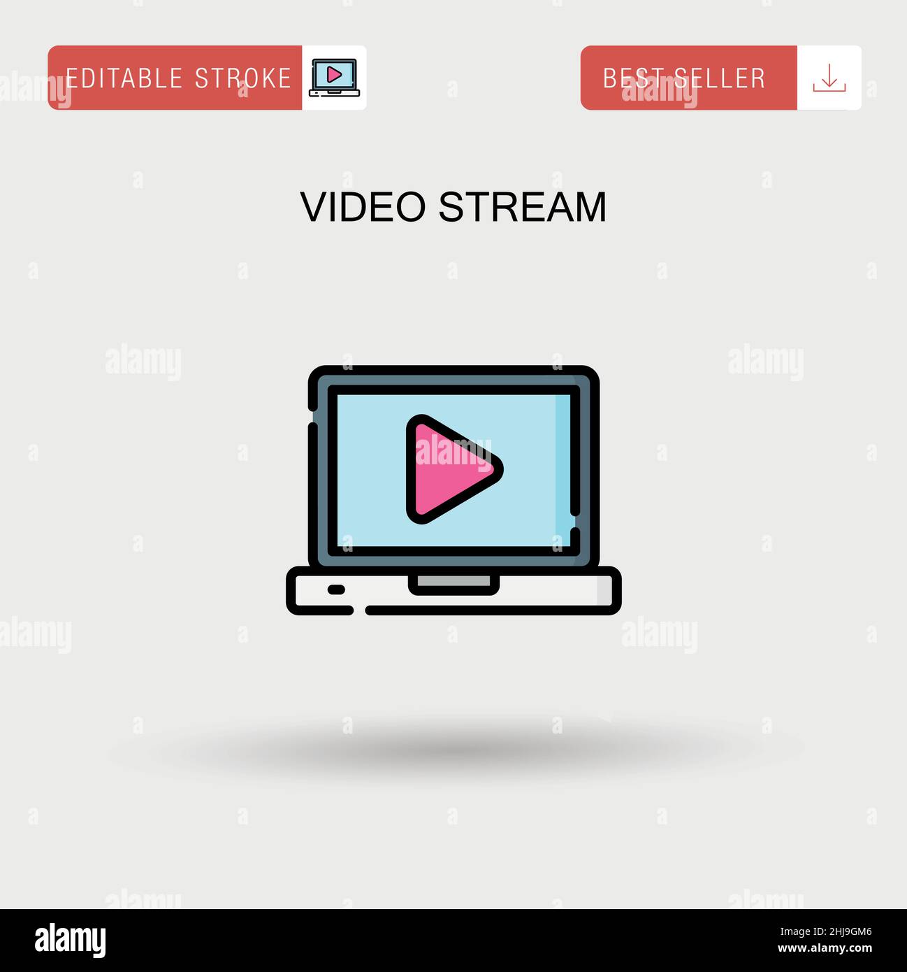 Video stream Simple vector icon. Stock Vector
