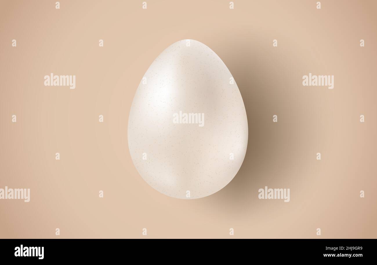 Vector white egg in realistic style for Easter. Stock Vector