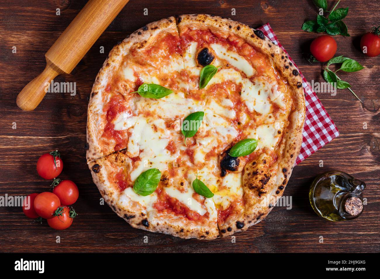 Pizza Napoletana, traditional and authentic Italian pizza baked in wood
