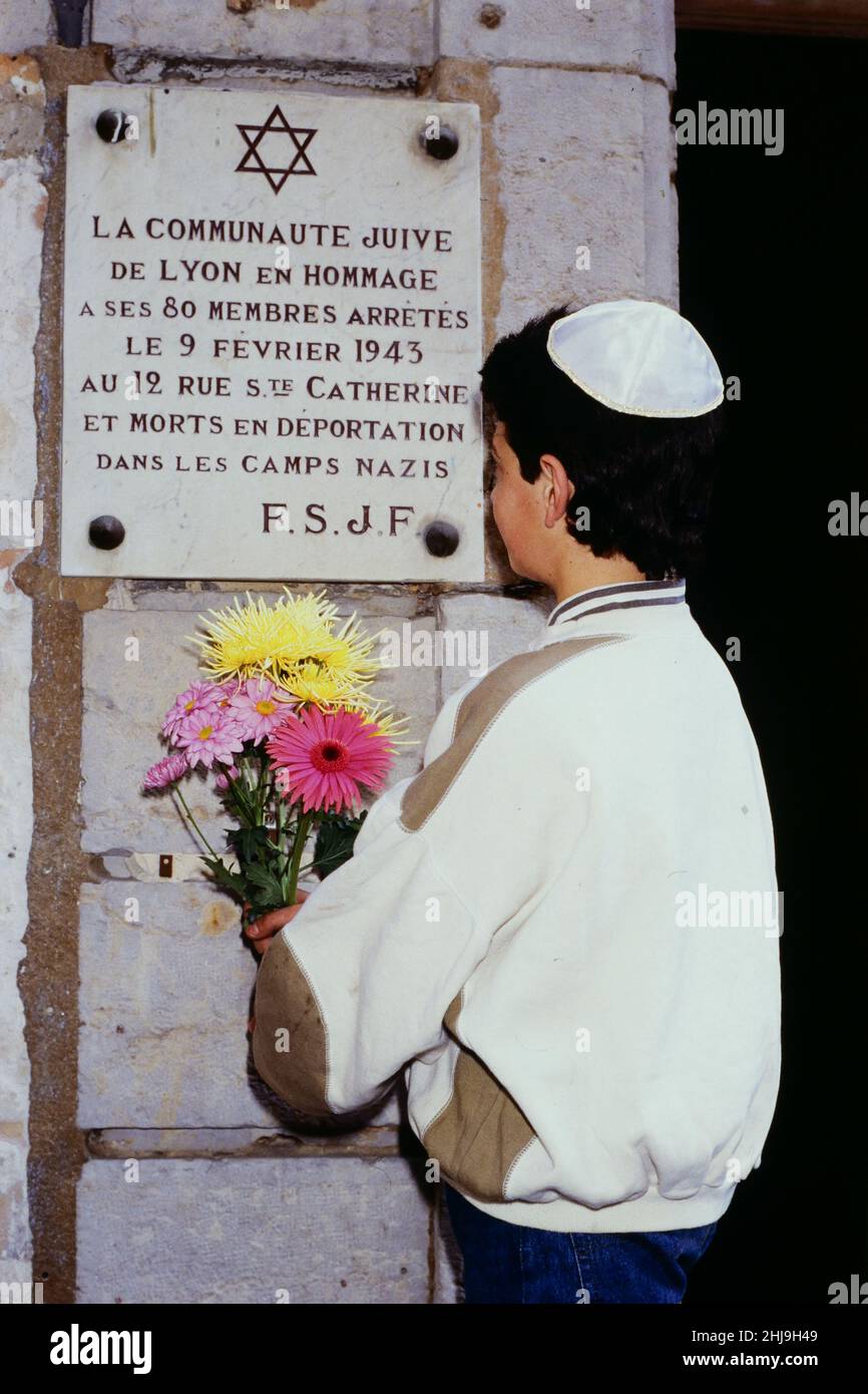 Archives 80ies: Preparing Klaus Barbie trial, Lyon, France, 1987 Stock Photo