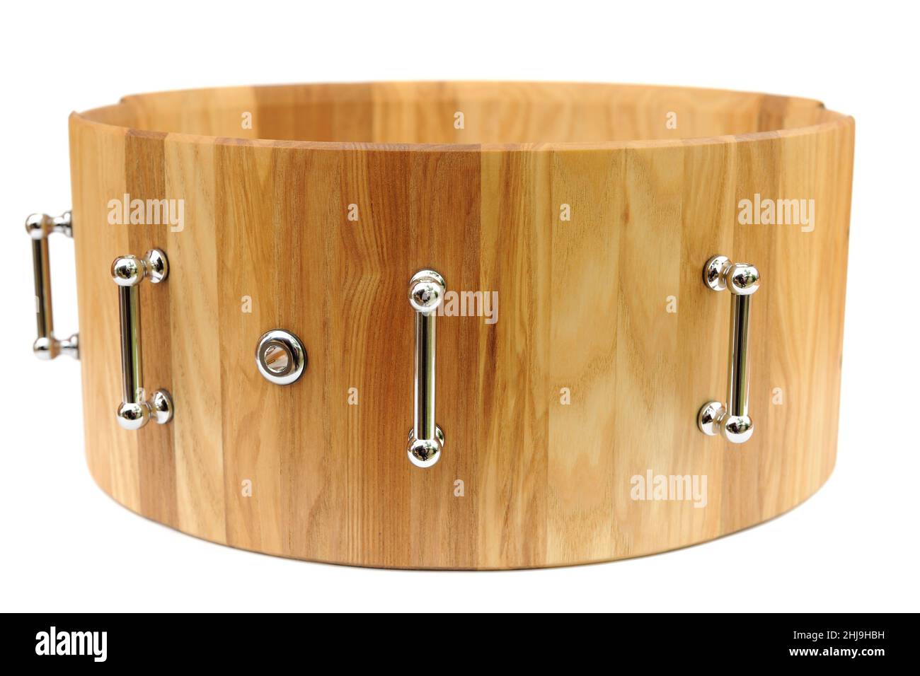 Wooden base for drum isolated closeup Stock Photo