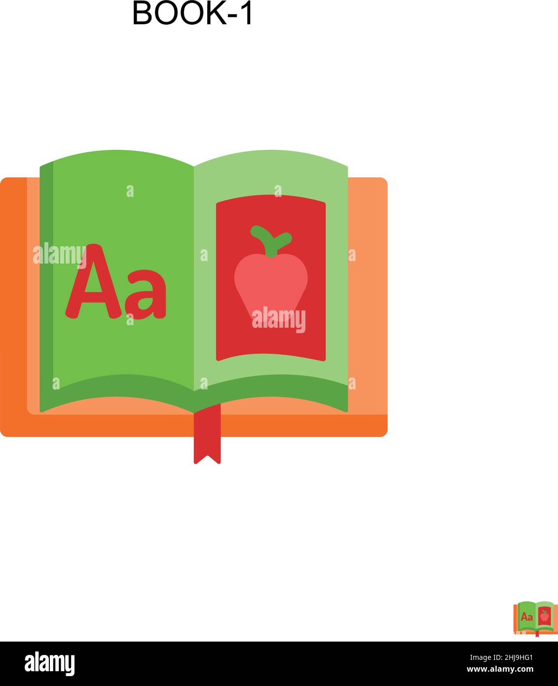Book-1 Simple vector icon. Illustration symbol design template for web ...