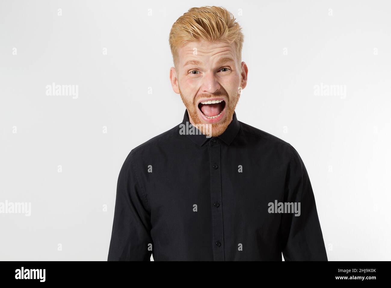 Happy excited redhead man hi-res stock photography and images - Alamy