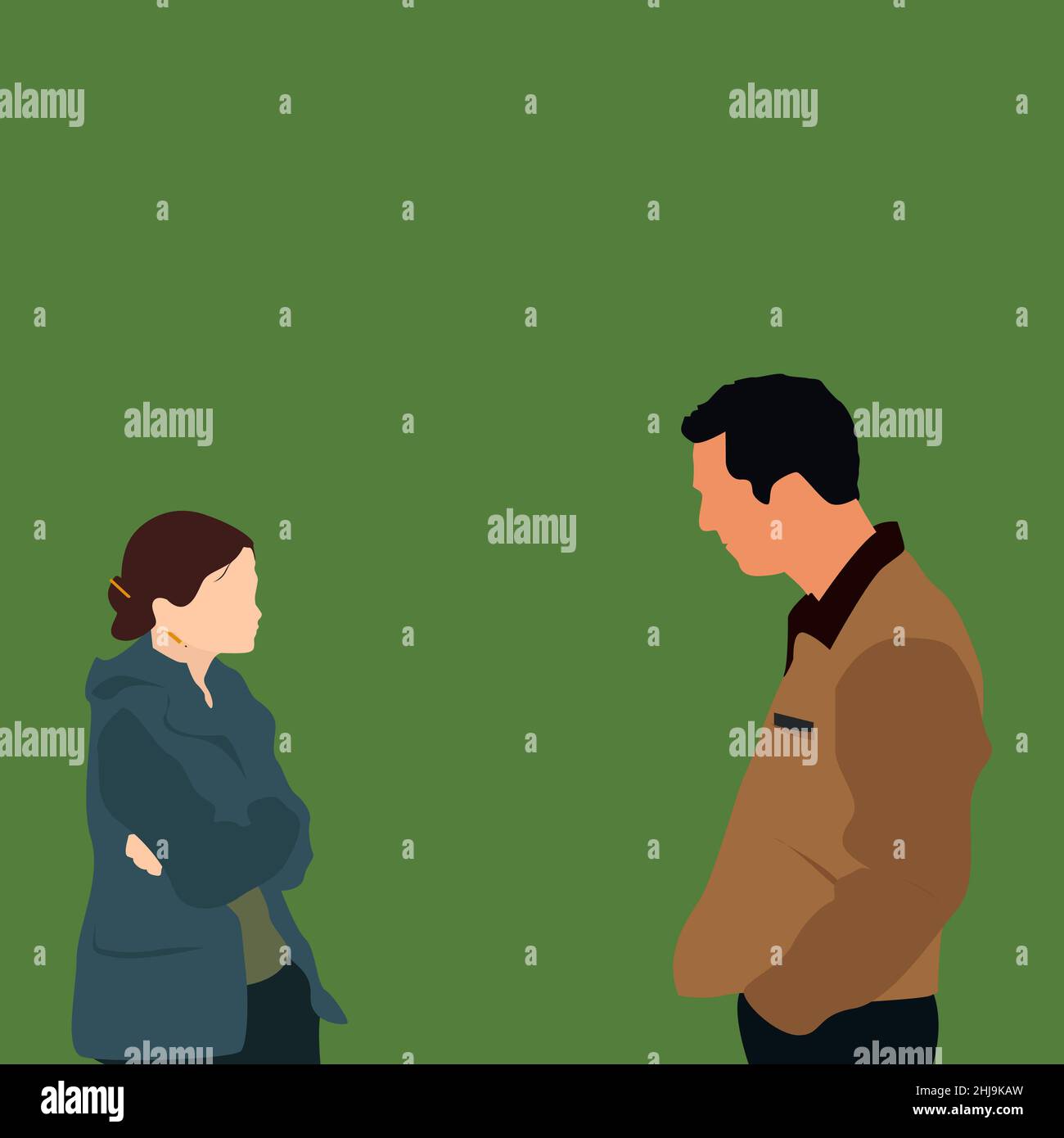 Interstellar Minimalistic Illustration Cooper & Murph Stock Photo