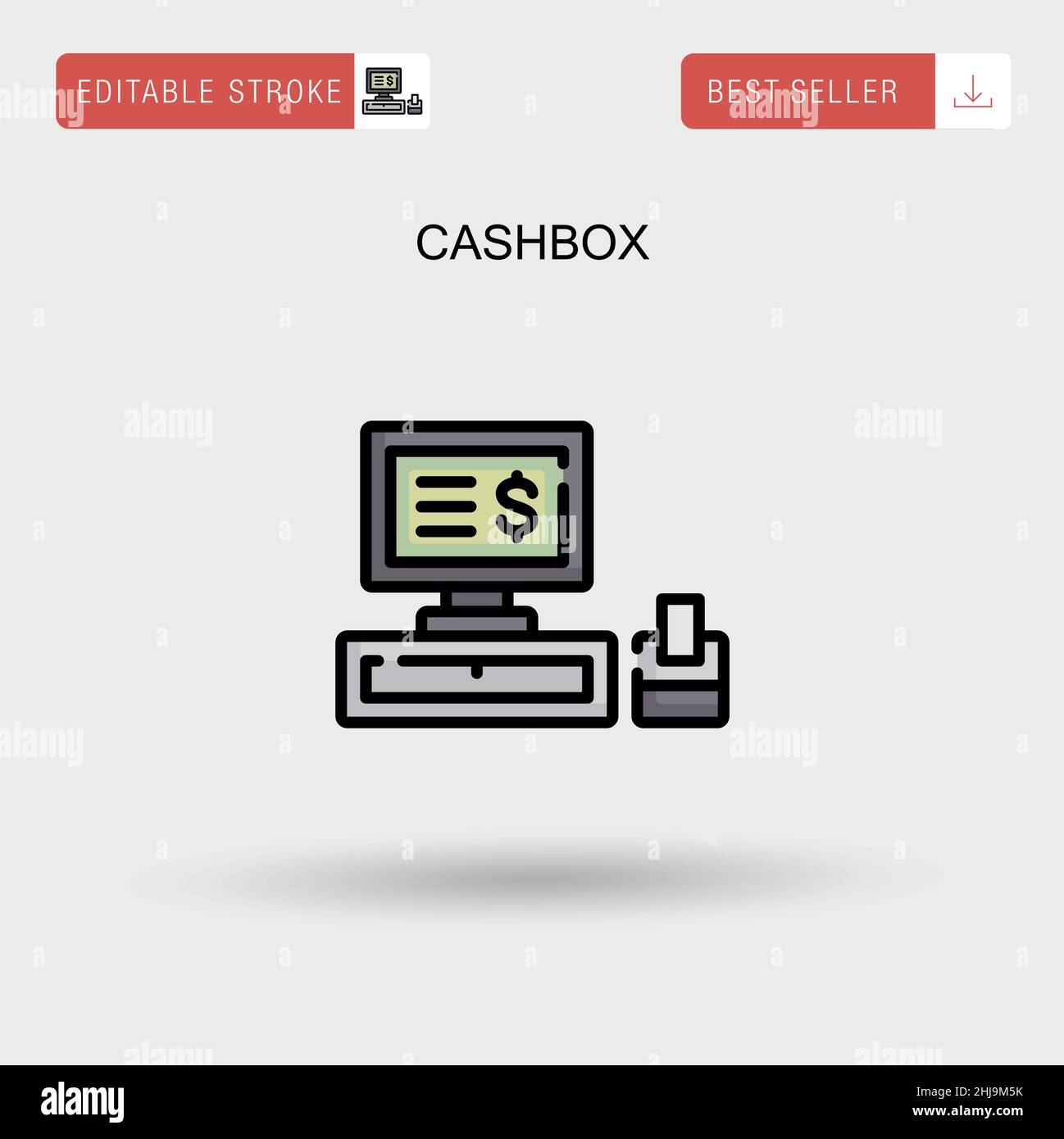 Cashbox Simple vector icon. Stock Vector