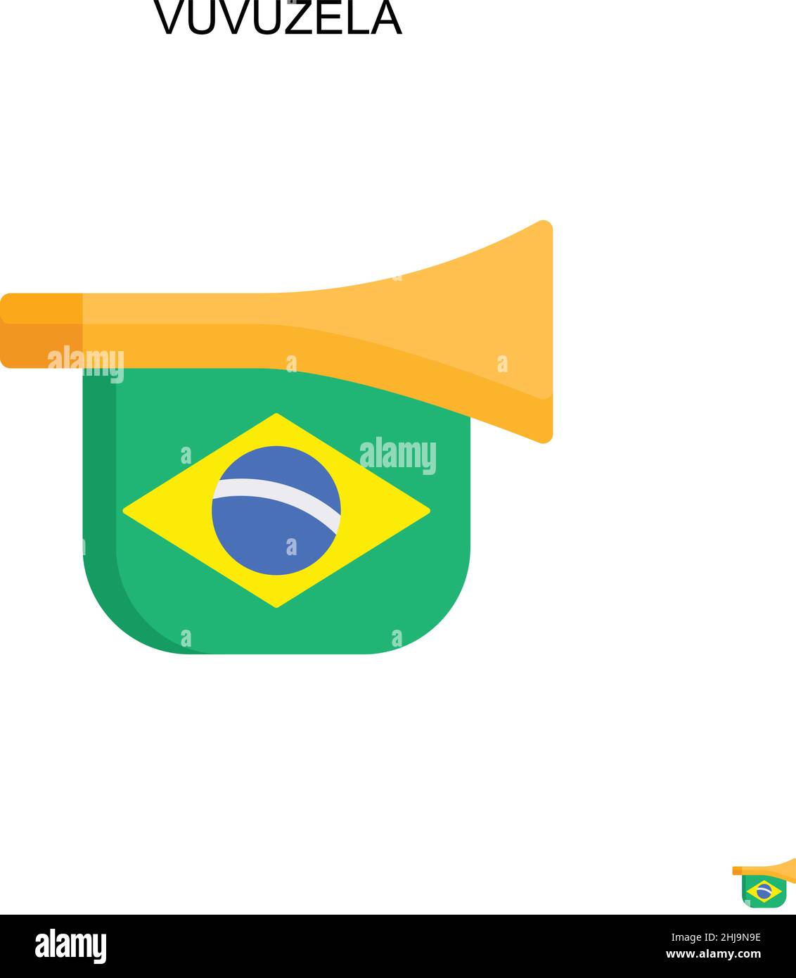 Vuvuzela Simple vector icon. Illustration symbol design template for web mobile UI element. Stock Vector
