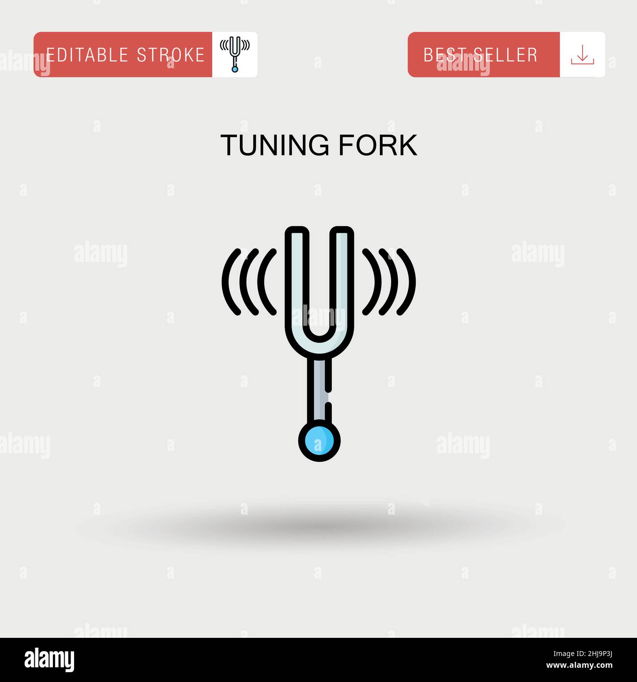 Tuning fork Simple vector icon. Stock Vector
