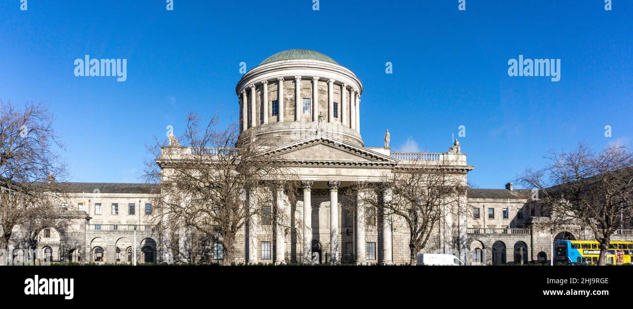 The Four Courts on Inns Quay, Dublin, the leading court in Ireland.The Supreme Court, among others, is based here. Building completed in 1796.. Stock Photo