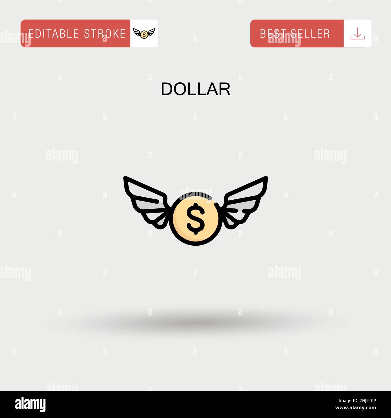 Dollar Simple vector icon. Stock Vector