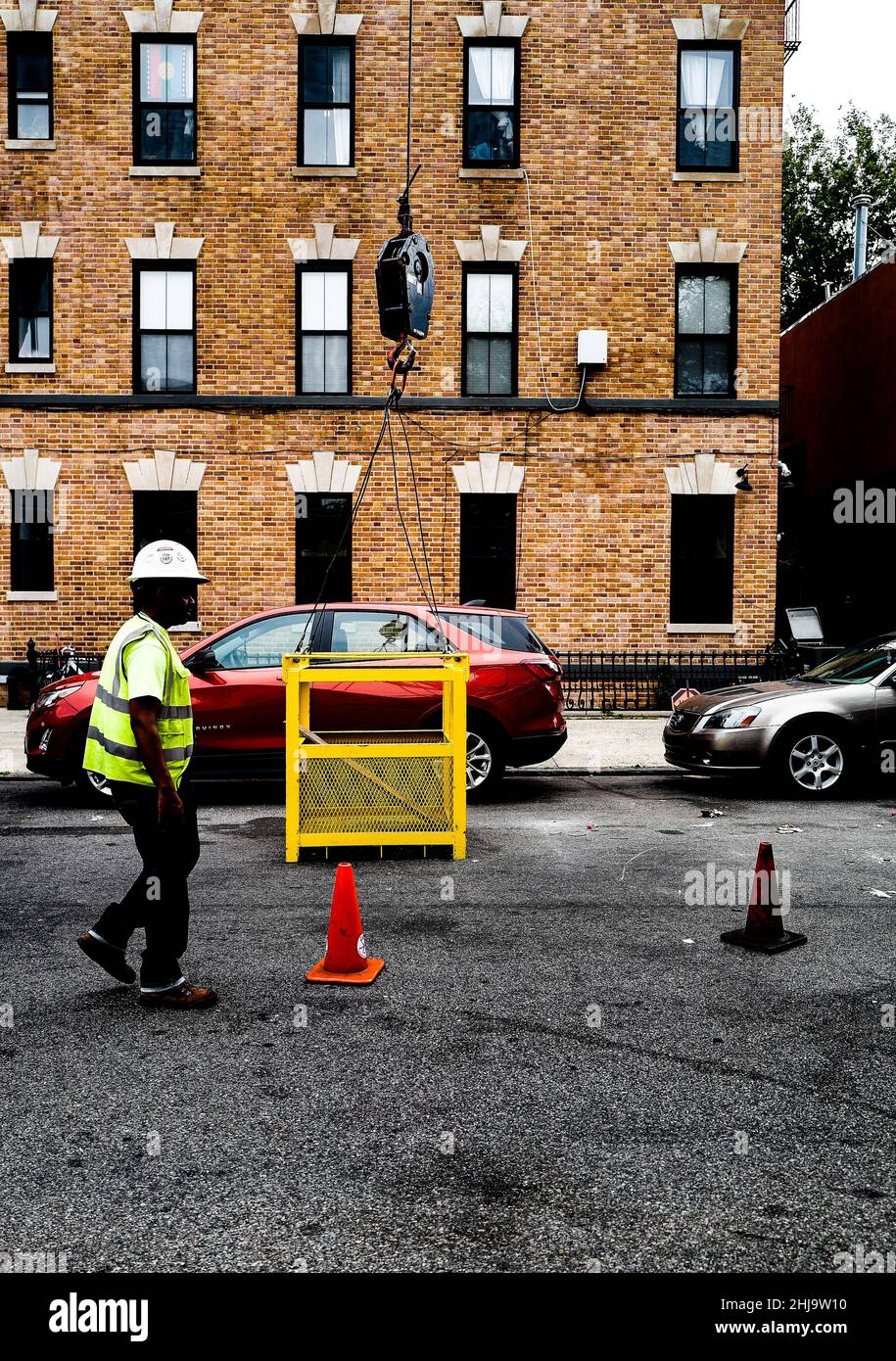 crane construction site in the street Stock Photo Alamy