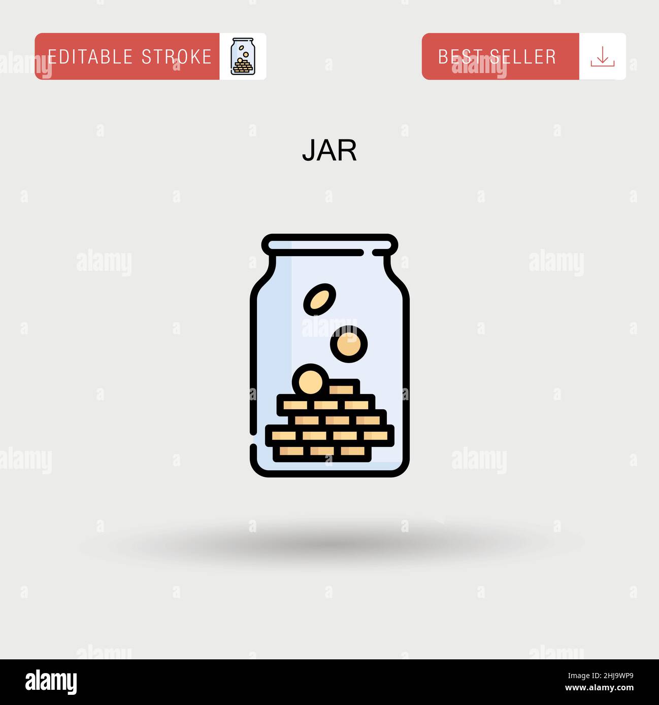 Jar Simple vector icon. Stock Vector