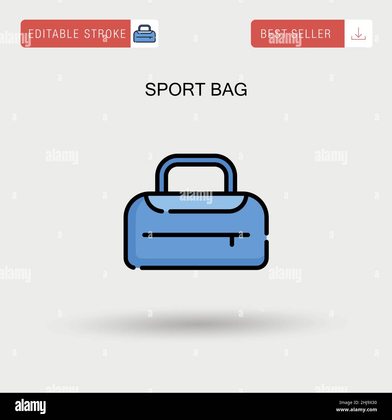 Sport bag Simple vector icon. Stock Vector