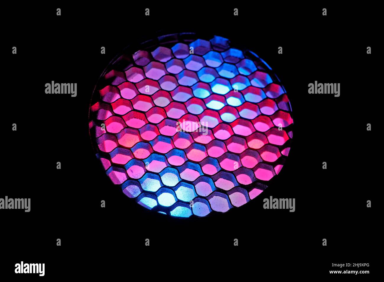 Floodlight with colored light Stock Photo