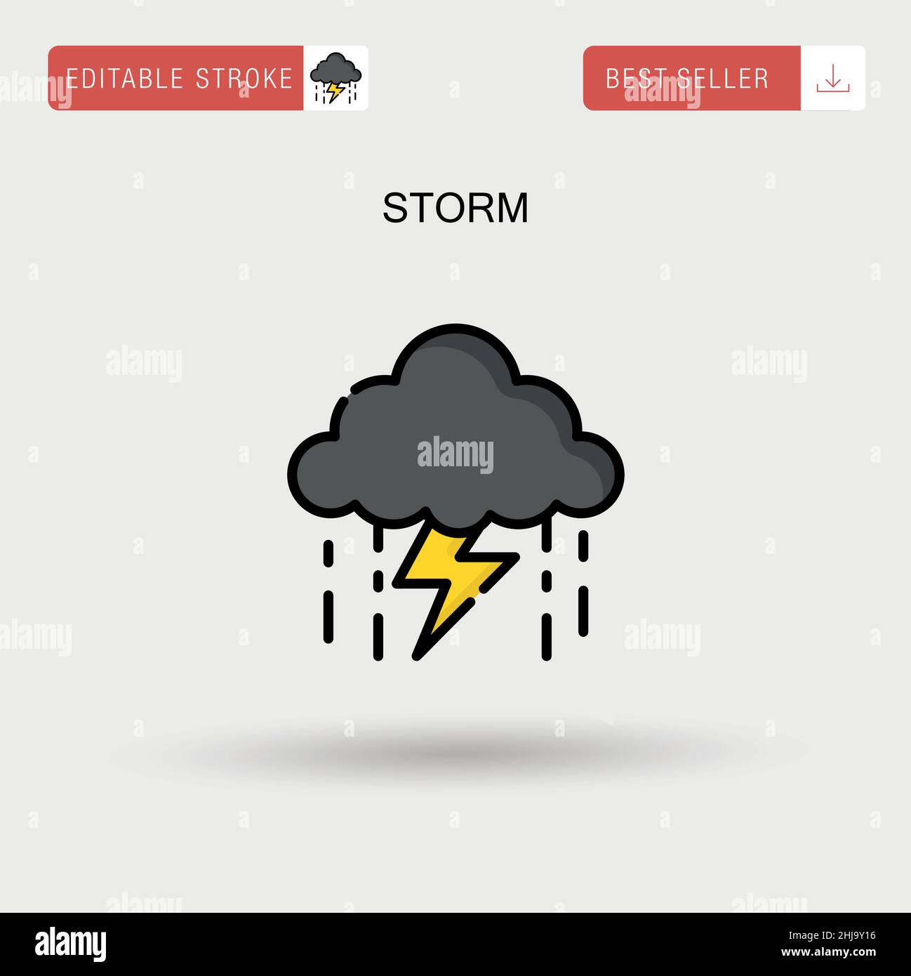 Thunder storm ocean Stock Vector Images - Alamy