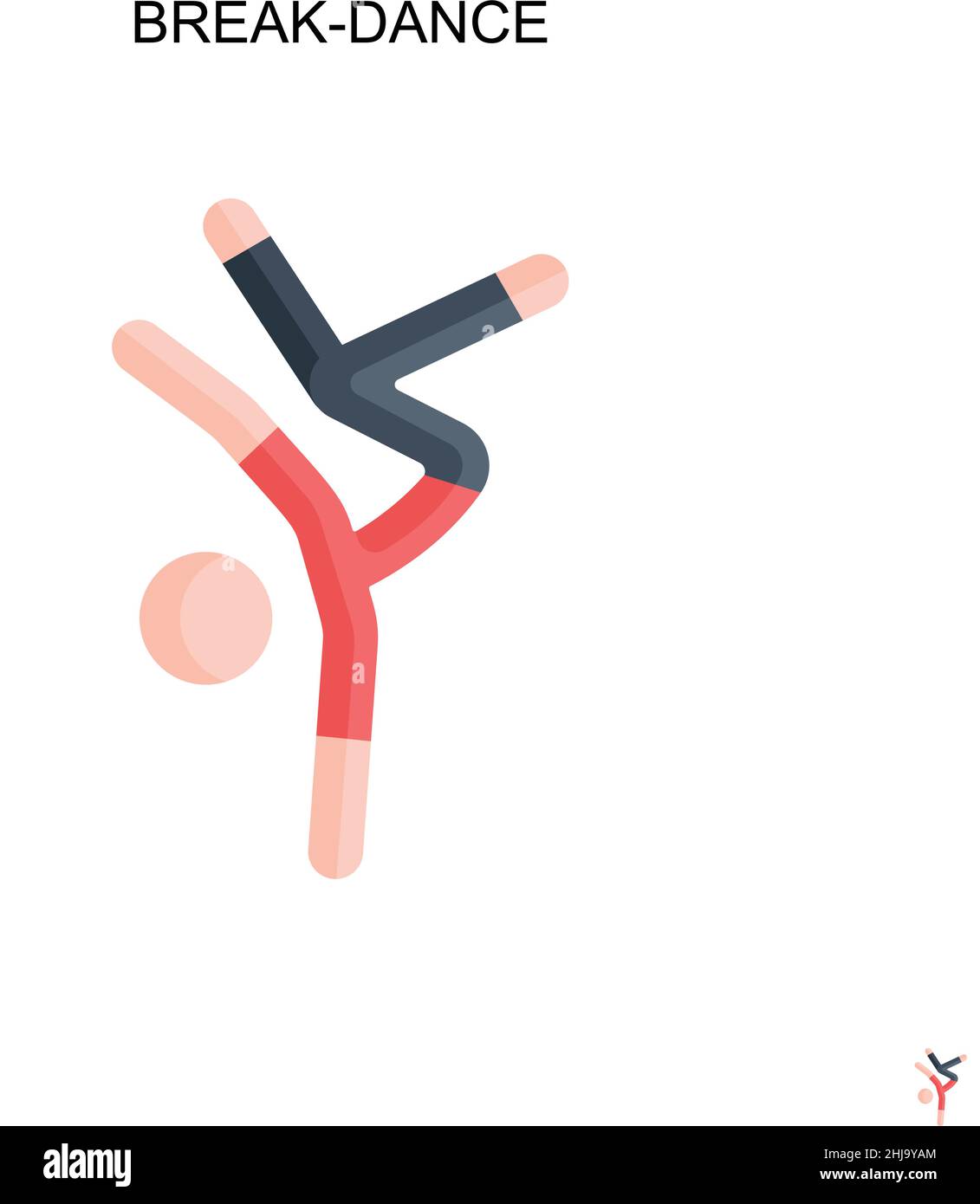 Break-dance Simple vector icon. Illustration symbol design template for web mobile UI element. Stock Vector