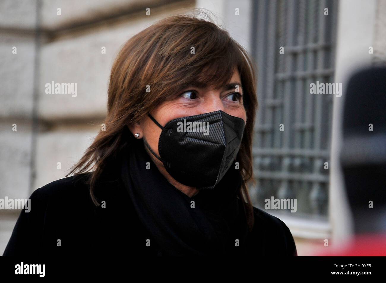 Renata Polverini Member of the Italian Chamber of Deputies, outside the Montecitorio, during the elections of the new President of the Italian Republic in Rome. Credit: Vincenzo Izzo/Alamy Live News Stock Photo