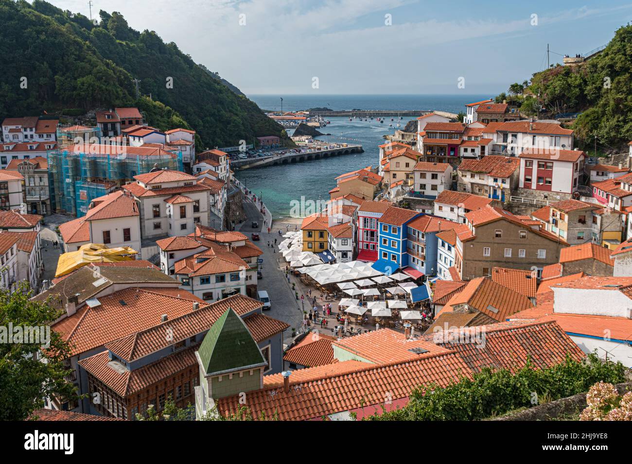 Panoramic view of the seaside village of Cudillero (Asturias, northern Spain) Stock Photo