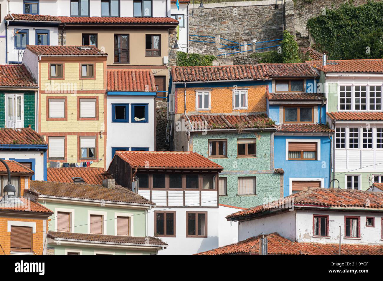 Colored houses in the seaside village of Cudillero (Asturias, northern