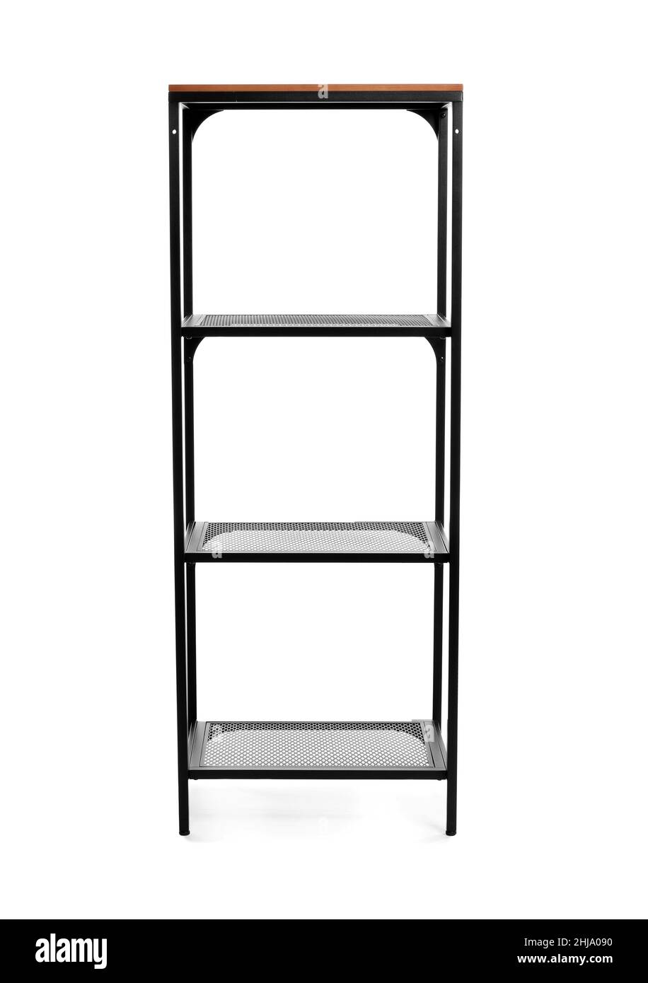 Empty shelf unit on white background Stock Photo Alamy