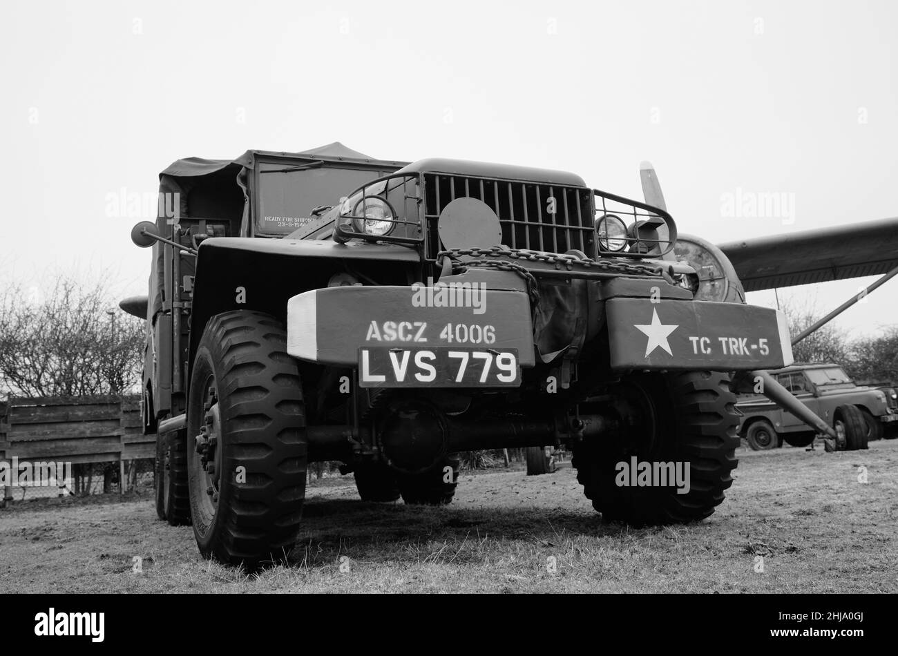 Vintage WW2 American truck on display Stock Photo