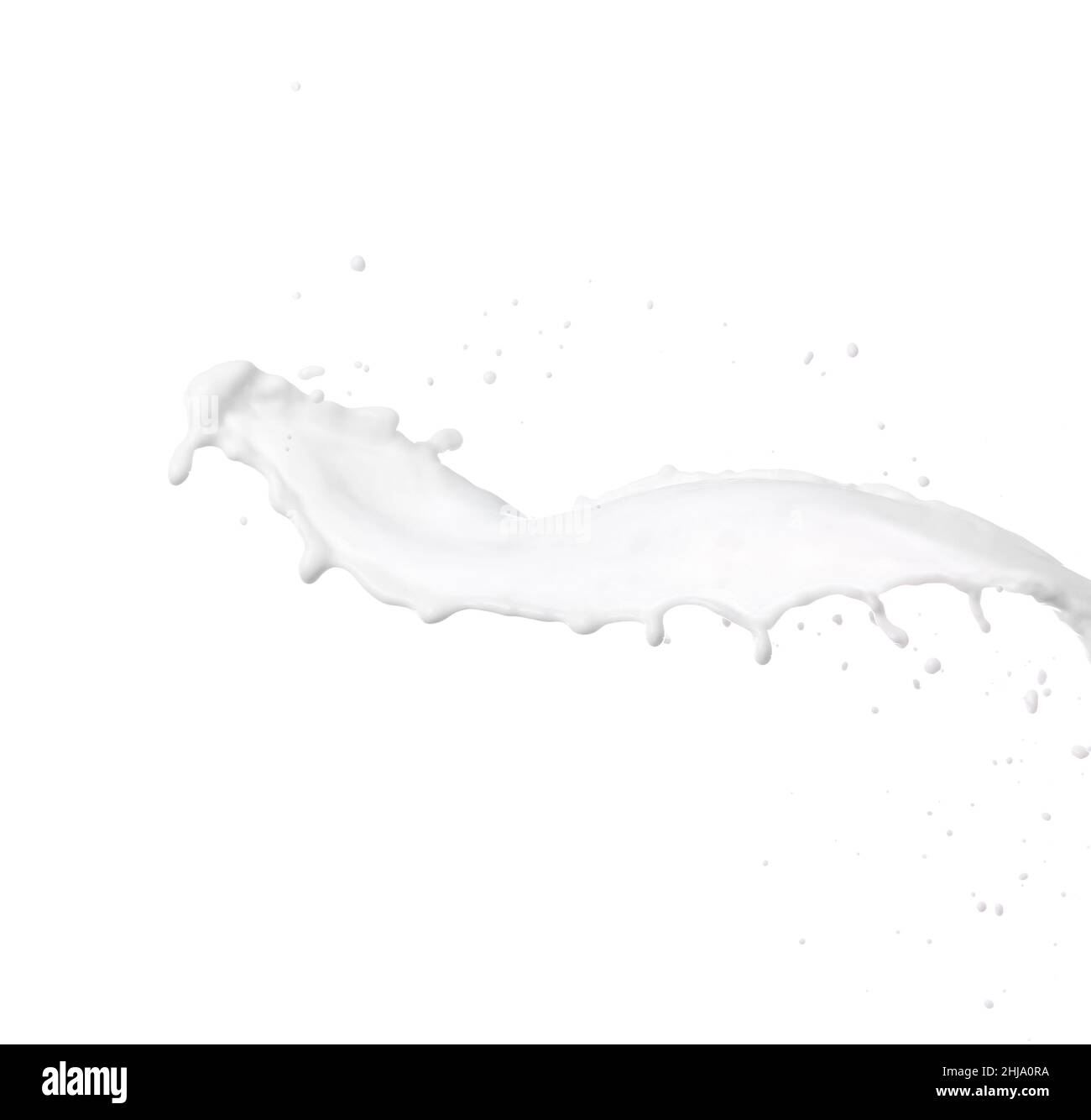 Splash of fresh milk on white background Stock Photo - Alamy