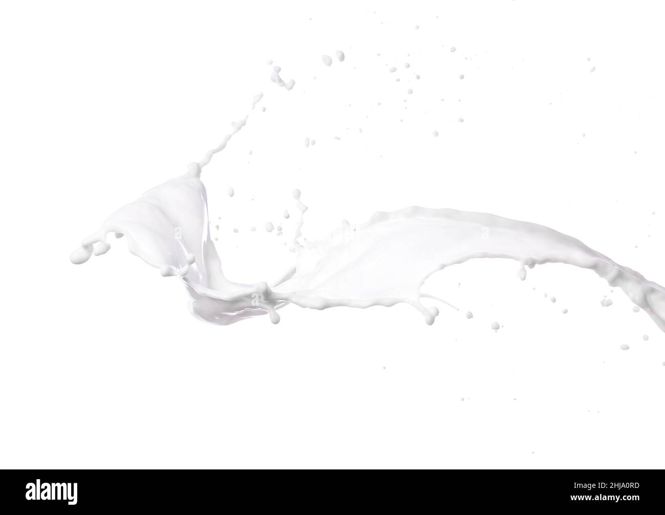 Splash of fresh milk on white background Stock Photo - Alamy