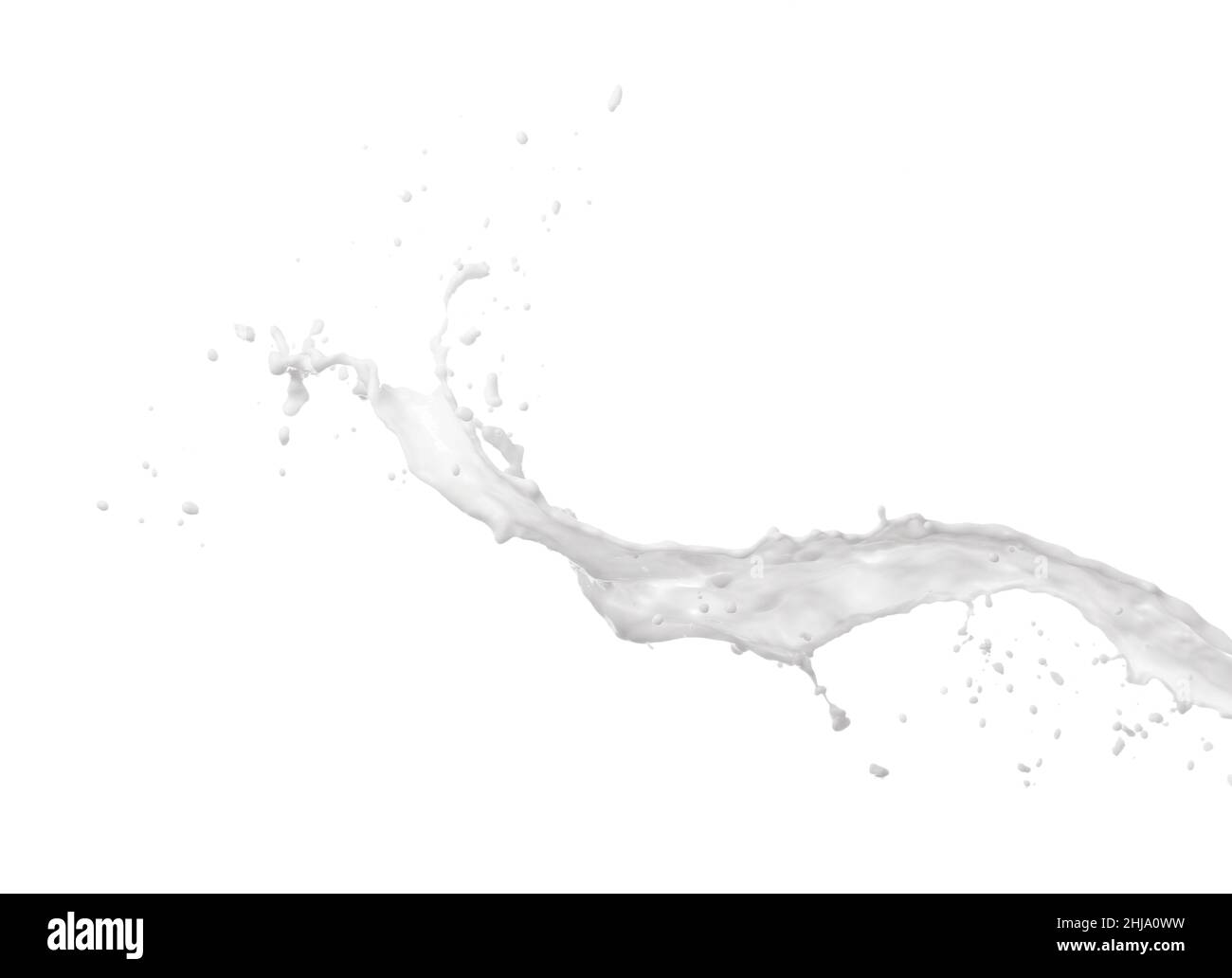 Splash of fresh milk on white background Stock Photo - Alamy