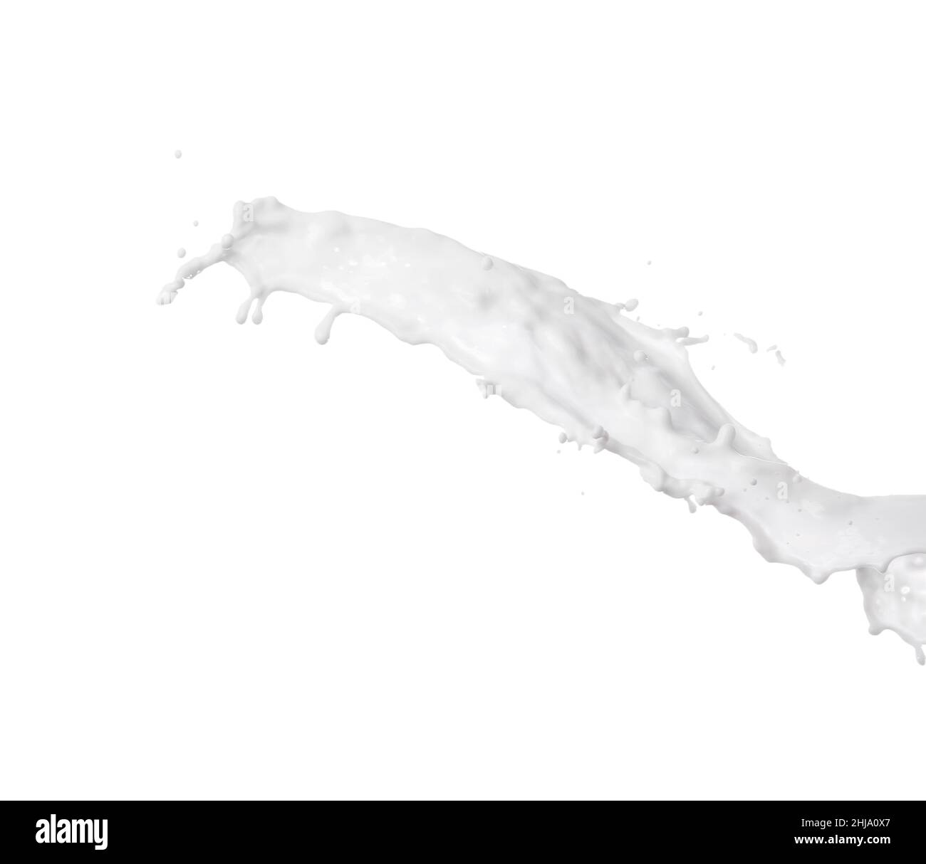 Splash of fresh milk on white background Stock Photo - Alamy