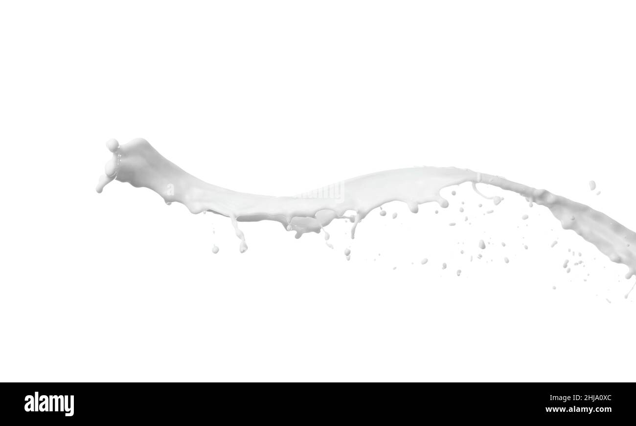 Splash of fresh milk on white background Stock Photo - Alamy