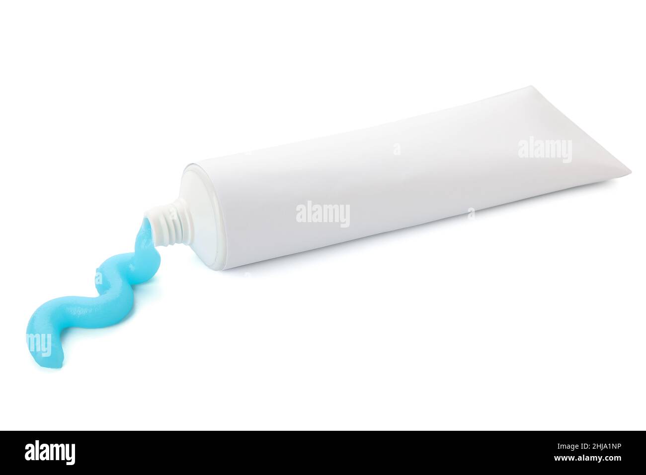 Tube with squeezed toothpaste on white background Stock Photo Alamy