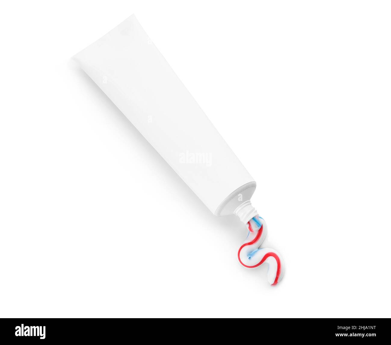 Tube with squeezed toothpaste on white background Stock Photo Alamy