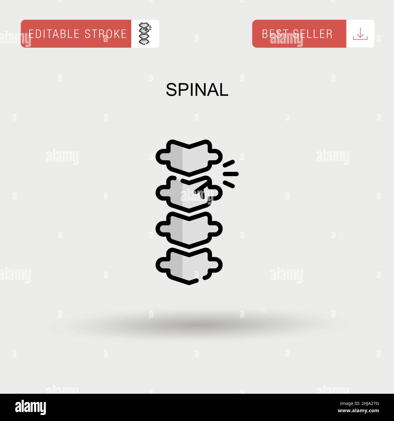 Spinal Simple vector icon. Stock Vector