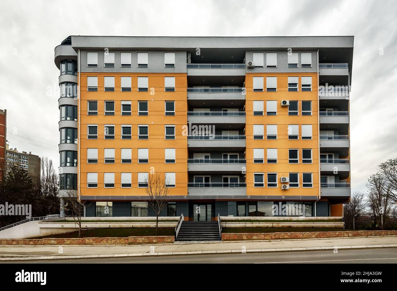 Modern architecture, residential building, view from outside Stock ...
