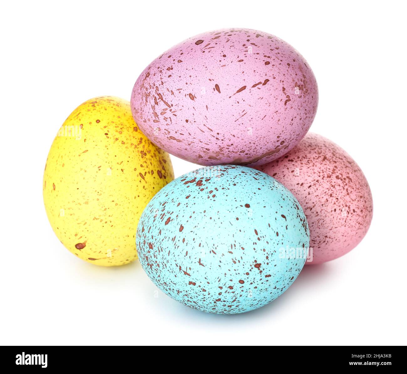 Colorful Easter eggs isolated on white background Stock Photo - Alamy