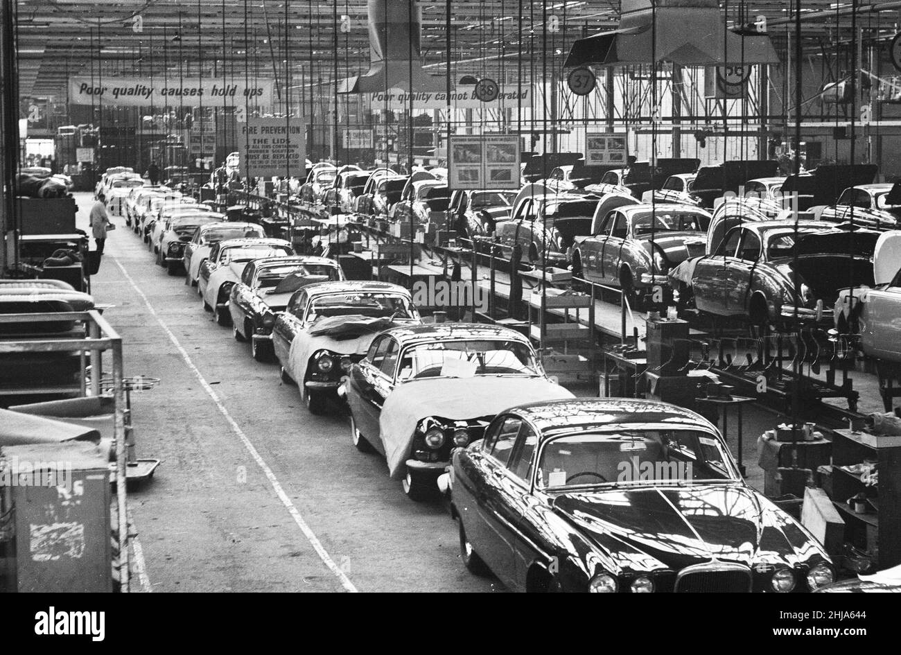 General scenes showing the new Jaguar cars coming off the production ...