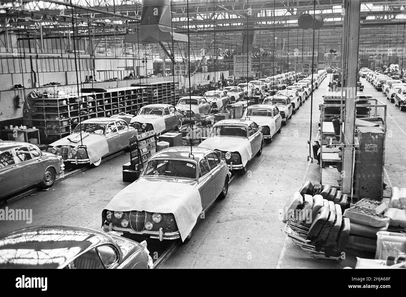 General scenes showing the new Jaguar cars coming off the production line at the plant in
