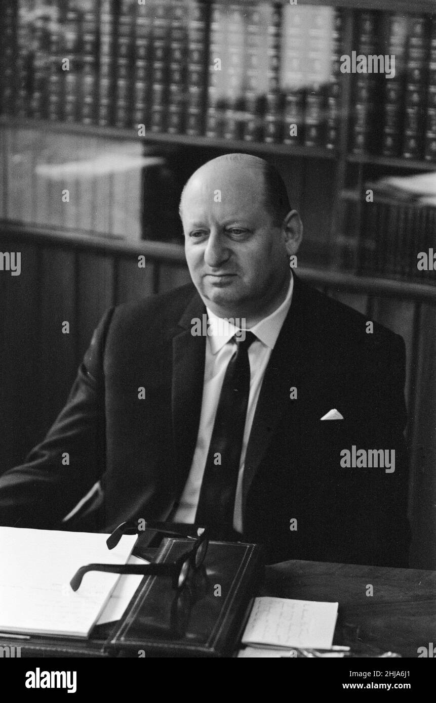 Media mogul Lew Grade pictured in his office at the ATV studios in