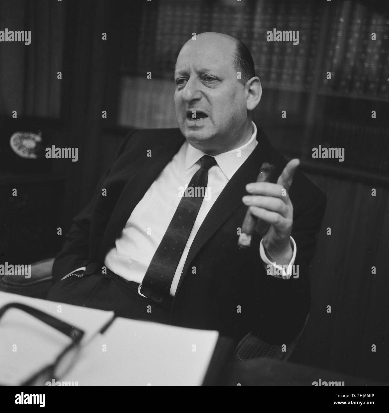 Media mogul Lew Grade pictured in his office at the ATV studios in
