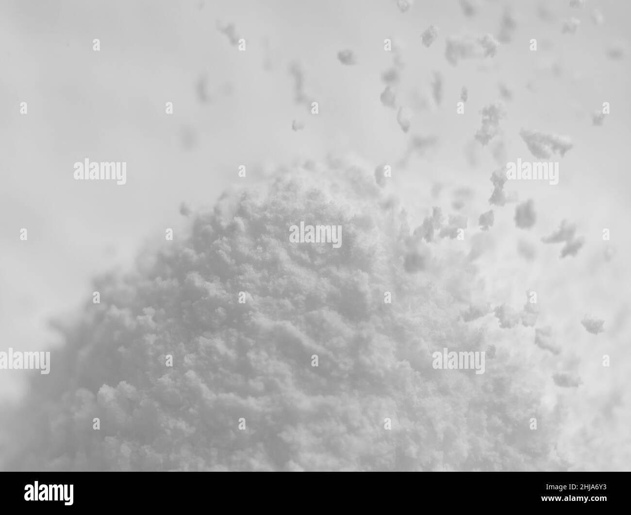 Fluffy White Powdered Sugar Pile Macro Closeup Stock Photo