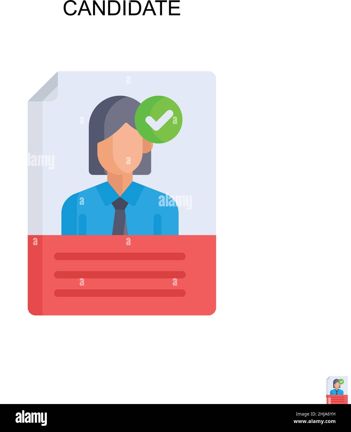Candidate Simple vector icon. Illustration symbol design template for web mobile UI element. Stock Vector