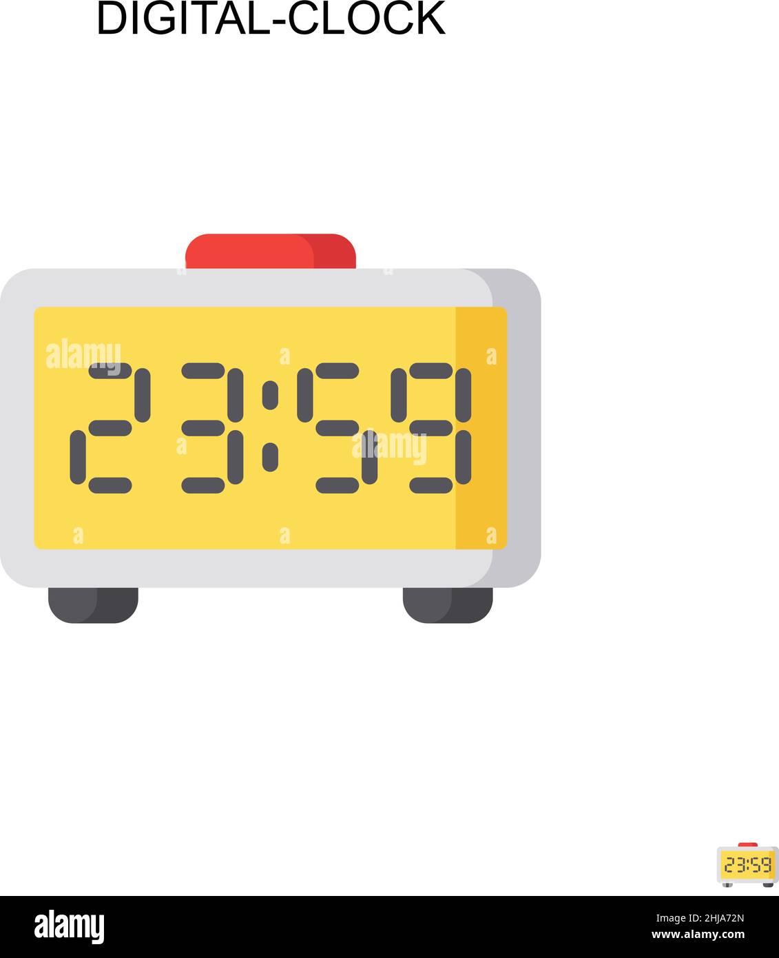 Digital-clock Simple vector icon. Illustration symbol design template for web mobile UI element. Stock Vector