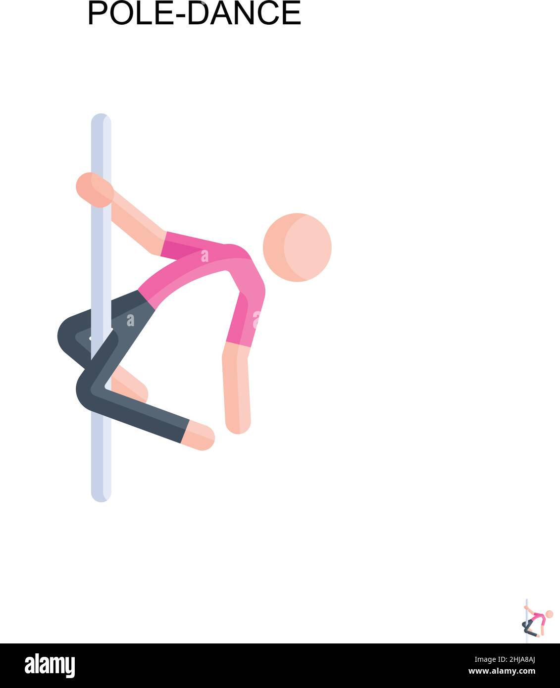 Pole-dance Simple vector icon. Illustration symbol design template for web mobile UI element. Stock Vector